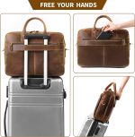 Ringsun Leather Briefcase for Men Large Satchel Bags, Mens Business Travel Case Messenger Bag, Fits 15.6" Leather Laptop Bag - Image 6